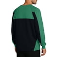 thumbnail image 4 of Daiosportswear Men's Long Sleeve Round Neck Basketball Training Sport T-Shirt Color Block Running Fitness Top Green-A L, 4 of 5