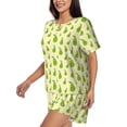 thumbnail image 2 of Fotbe Green Pears1 Print Pajama Set for Women 2 Piece Loungewear Short Sleeve Tops and Shorts Set Soft Sleepwear-Medium, 2 of 7