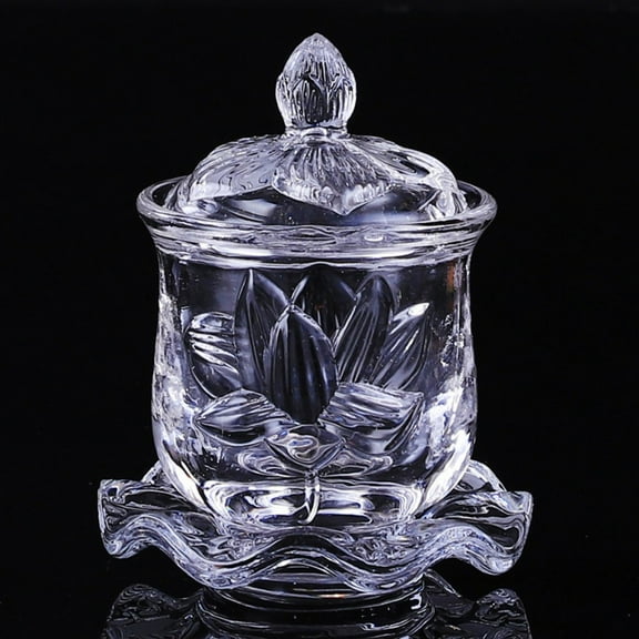 Buddha Glass Holy Water Cup Buddhism Worship Supplies Home Decor 9.5cm China