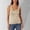 Beige, variant on Women'S Tank Tops Ladies' Low Round Neck Ribbed T Shirt Sleeveless Elastic And Form Fitting Basic Vest S Red