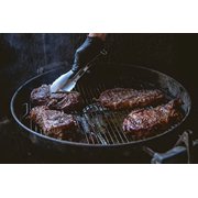 LavaLock Heavy Duty Thick 5.5 Mil Black Disposable Nitrile BBQ Gloves with 2 cotton liners for outdoor cooking and BBQ