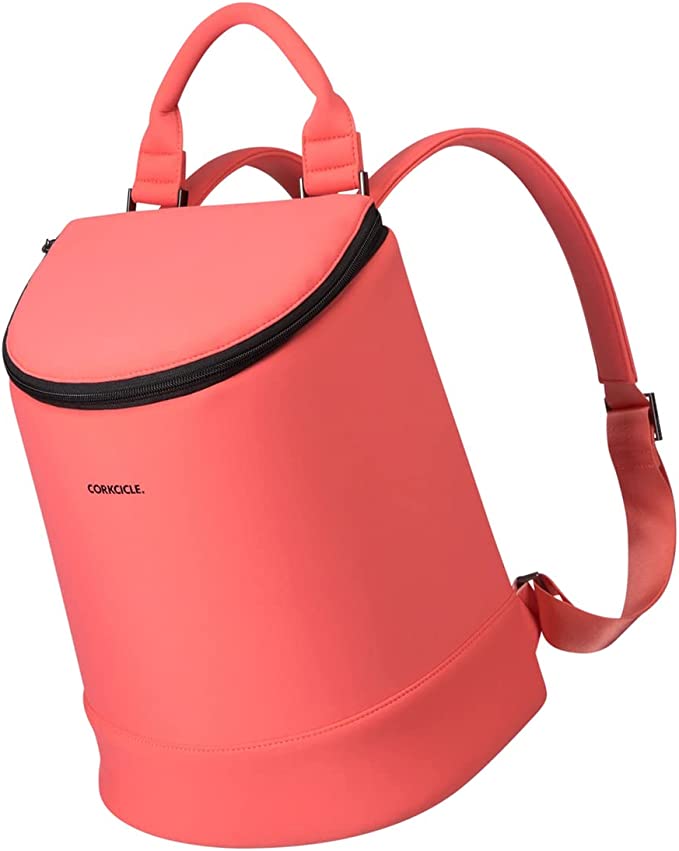 Corkcicle Eola Bucket Cooler Bag, Insulated, Coral Neoprene