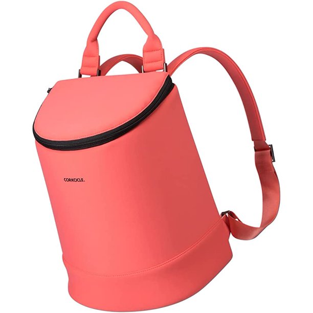 Corkcicle Eola Bucket Cooler Bag, Insulated, Coral Neoprene