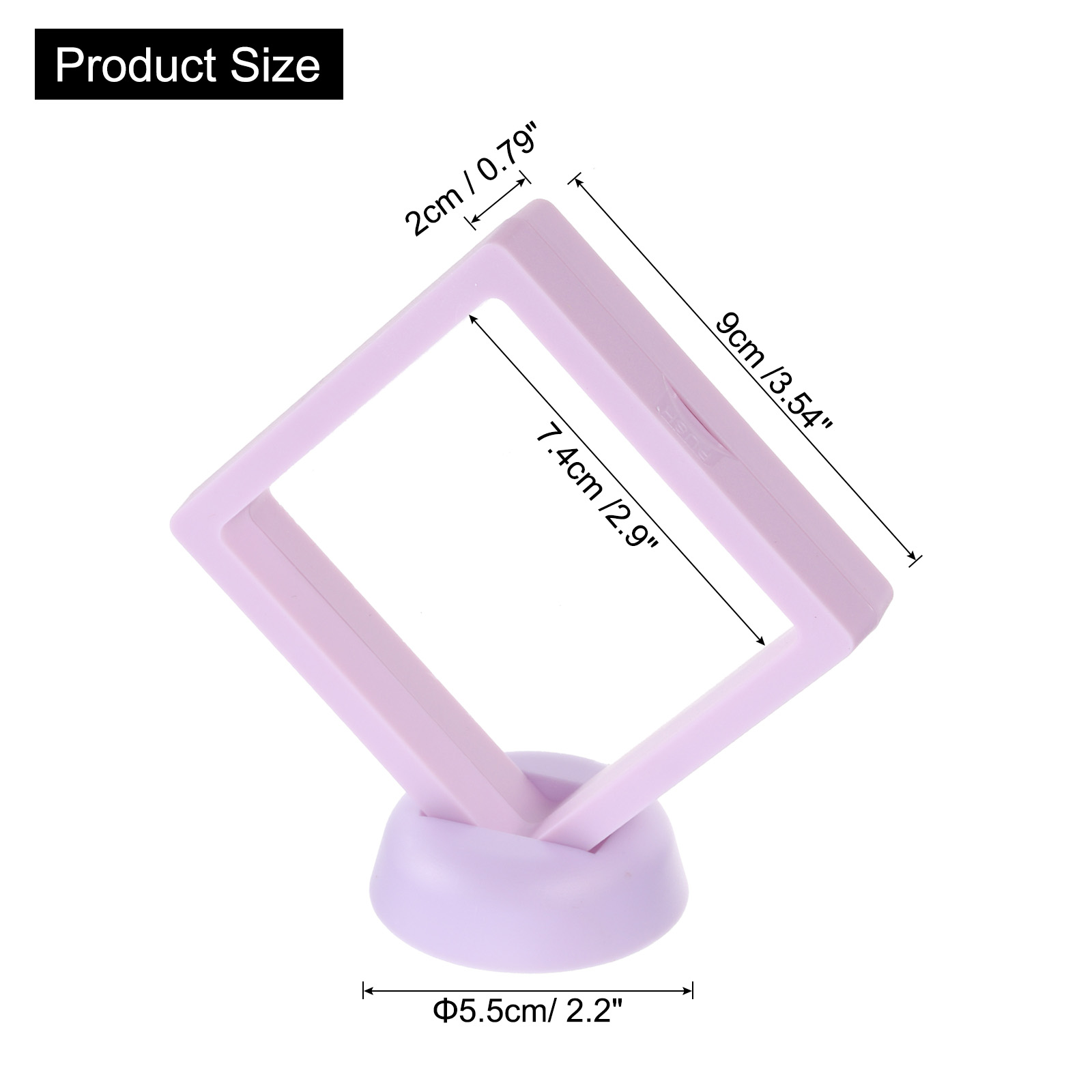 Unique Bargains 12Pcs Transparent Display Case for Jewelry 3.54" x 3.54" x 0.8" Purple