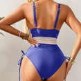 thumbnail image 3 of Dresfit Women's Adjustable Strap Bikini Set - Simple Strappy Two Piece Swimsuit Blue S, 3 of 8