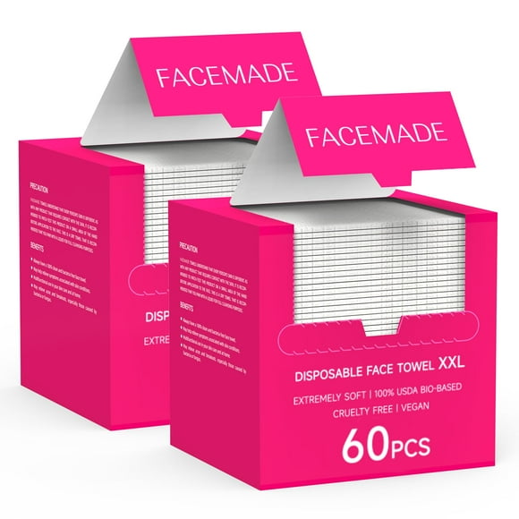 Toallas faciales desechables FACEMADE, 120 unidades, XXL, 30 x 30 cm