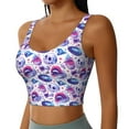 thumbnail image 2 of Pofeuu crystal Skull record lips Print Sports Bra for Women Sexy Vest Yoga Running Gym Fitness Crop Bras Tops-Large, 2 of 8