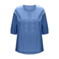 thumbnail image 6 of Blouses for Women Trendy,Embroidered Linen Cotton 3/4 Sleeve Tops for Women 2025 Summer Boho Tunic Plus Size High Low Blouses, 6 of 6