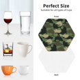 thumbnail image 6 of Yiaed Camouflage Shark Print Leather Coasters for Drinks - Cup Coasters Coffee Table Kitchen Table Bar, Home & Office Gifts Handmade Drink Coasters-Hexagon, 6 of 6