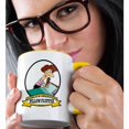 thumbnail image 2 of 3drose, Funny Worlds Greatest Pillow Fluffer Women Cartoon, 11oz Two-tone Yellow Mug, 2 of 6