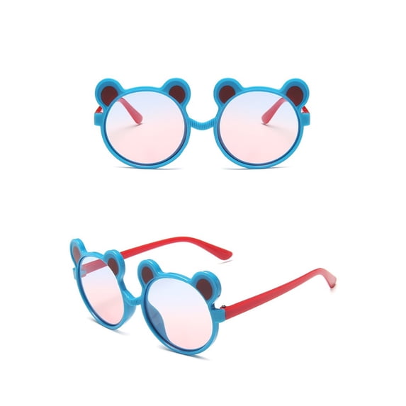 One opening Kids Girls Boys Cute Bear-Shaped Anti-UV Sunglasses for Photography Outdoor Beach Glasses