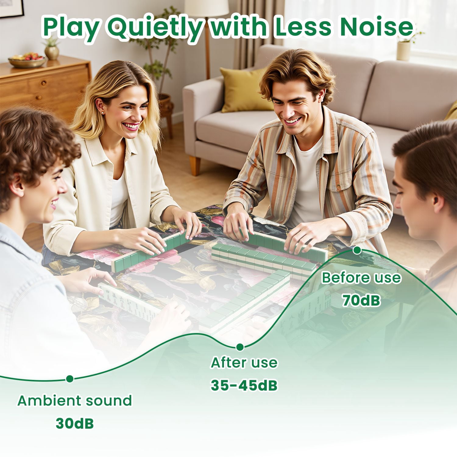 Mahjong Mat 31.5" x 31.5" Peonies pheasants Floral vintage seamless flowers Non-Slip Noise Reduction American Mahjong Tiles Table Cover for Dominoes Poker Card Board Games Gift