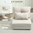 thumbnail image 6 of HOMCOM Convertible Chair, Floor Lazy Sofa with Adjustable Backrest, Beige, 6 of 8
