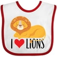 thumbnail image 3 of Inktastic I Love Lions Boys or Girls Baby Bib, 3 of 4