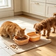 thumbnail image 5 of Folding Silicone Dog Double Bowl, Portable Pet Food and Water Bowl for Outdoor Travel Walking Hiking (1PC, Yellow), 5 of 9