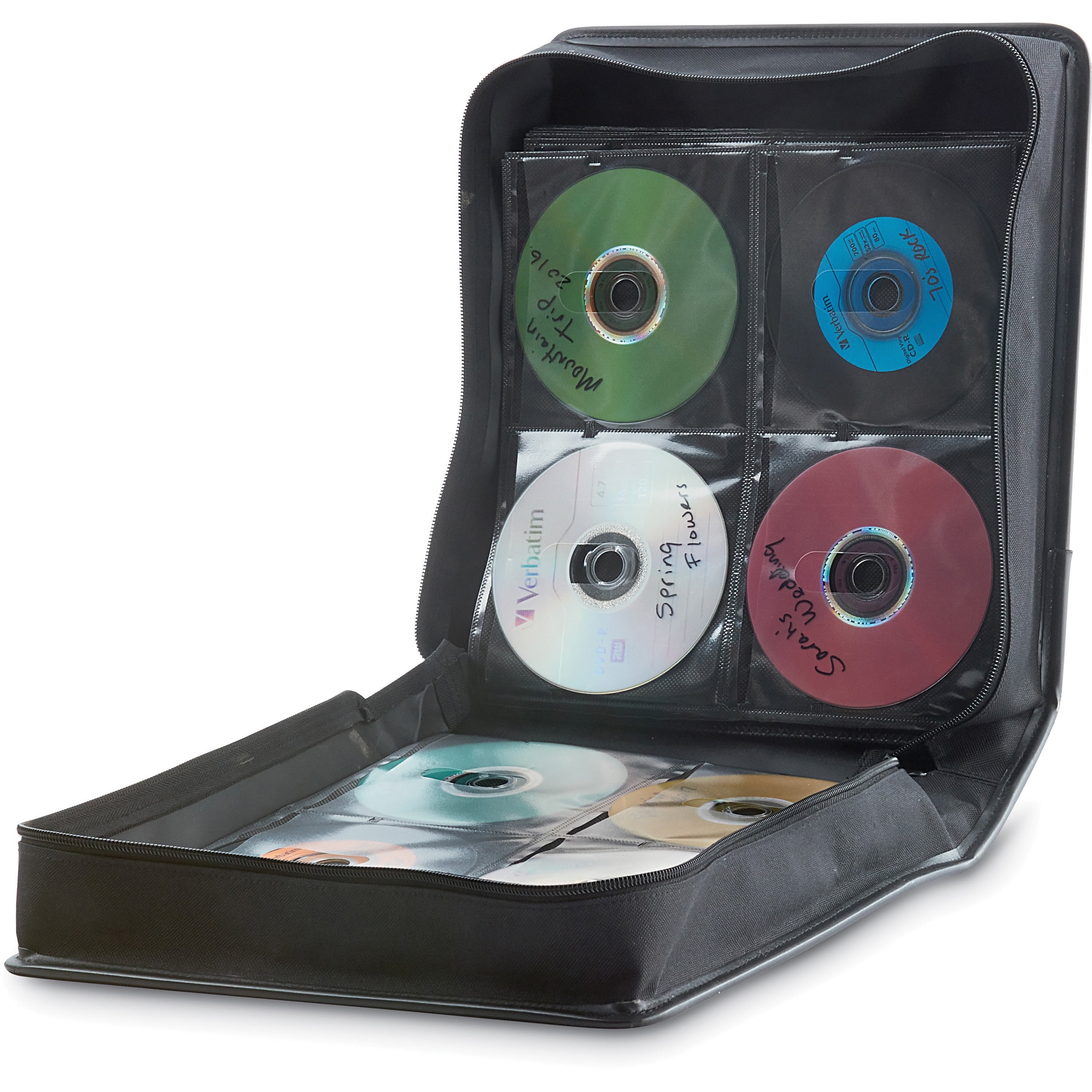 Verbatim, VER70107, CD/DVD Storage Wallet 256 ct. Black, 1, Transparent