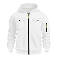 thumbnail image 5 of Ulanda Boys 2pc Sweatshirts with Sweatpant Athletic Zip Up Hoodie Long Sleeve Plain Full Zip Pullover for Teens Fall Kids Clothes (White, 13-14 Years), 5 of 5