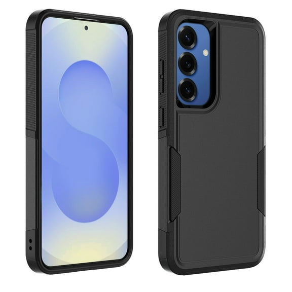 For Samsung Galaxy S25 Phone Case, Ebizware Shockproof Case Military Grade Heavy Duty Full Body Protection Rugged Cover for Galaxy S25, Black