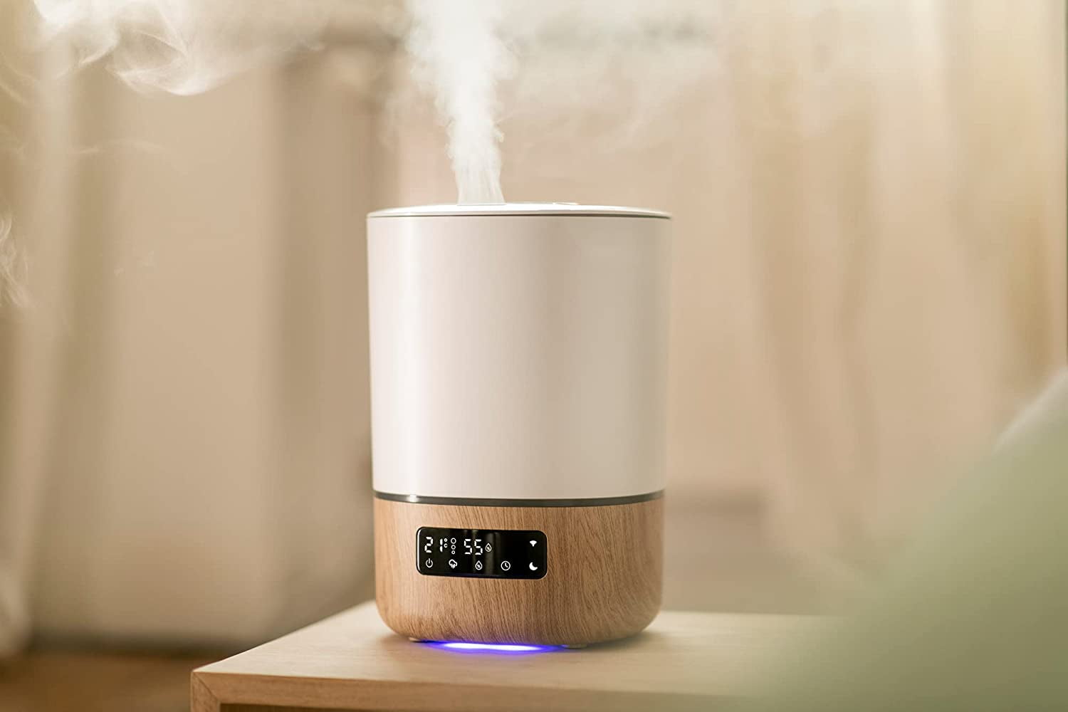 Connected Smart Humidifier — 1 Gallon (3.8L) Tank Size, Cool Mist Humidifier with Hygrometer and Nightlight, and Whisper Quiet for Baby Bedroom, Nursery, iOS and Android Compatible