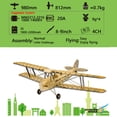 thumbnail image 2 of Hobby Dancing Wings Hobby S1901 BALSA WOOD RC Airplane Tiger Control Remoto Biplano Kit de kits Sin Ensamblar, 2 of 7
