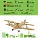 thumbnail image 2 of MODELO DE ALAS DE BAILE DE BAILE S1901 BALSA WOOD RC Airplane Tiger Tigre Control Remoto Kit Biplano Kit no emergente Versión de Bricolaje Modelo de vuelo, 2 of 7