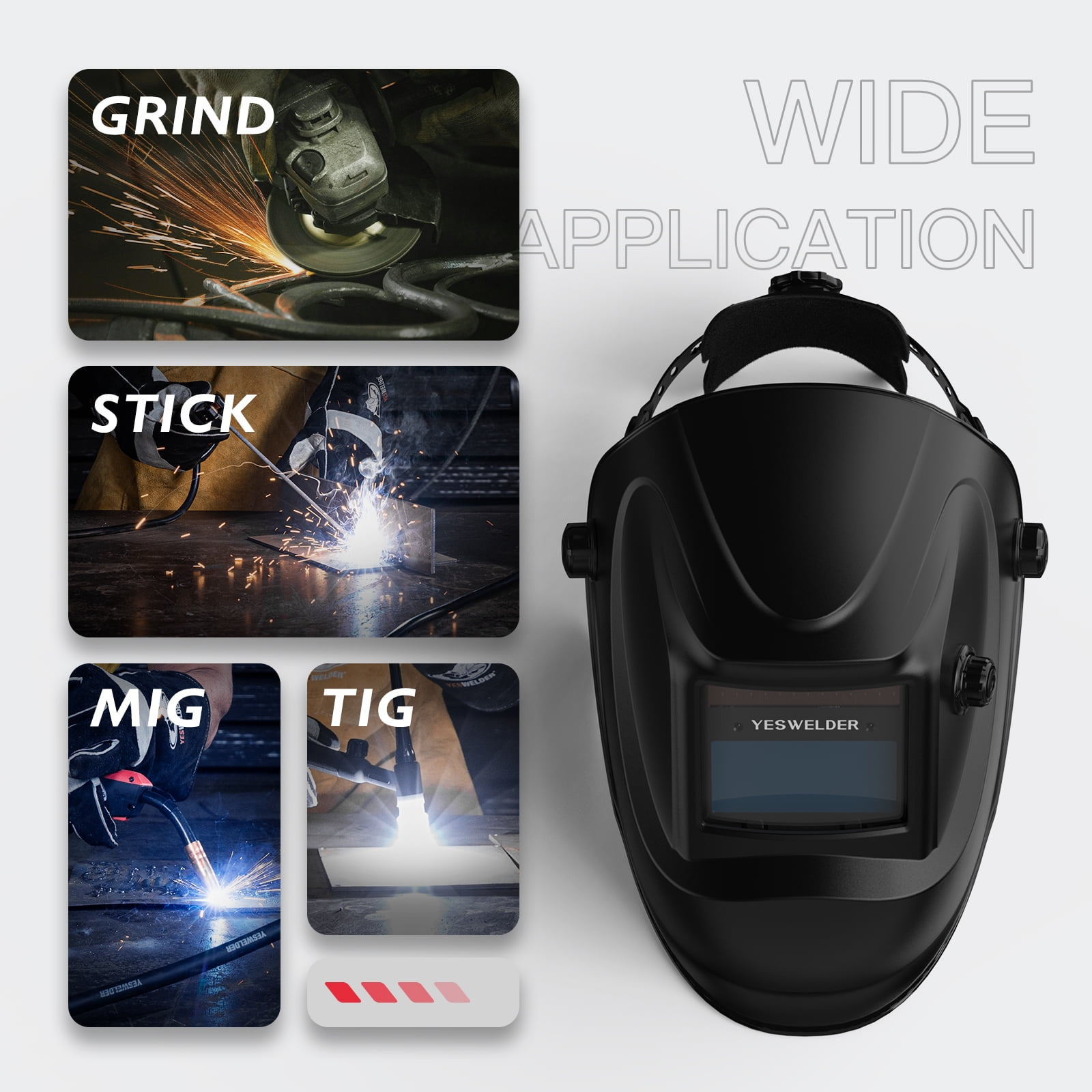 YesWelder True Color Auto Darkening Welding Helmet, LYG-L500A-W