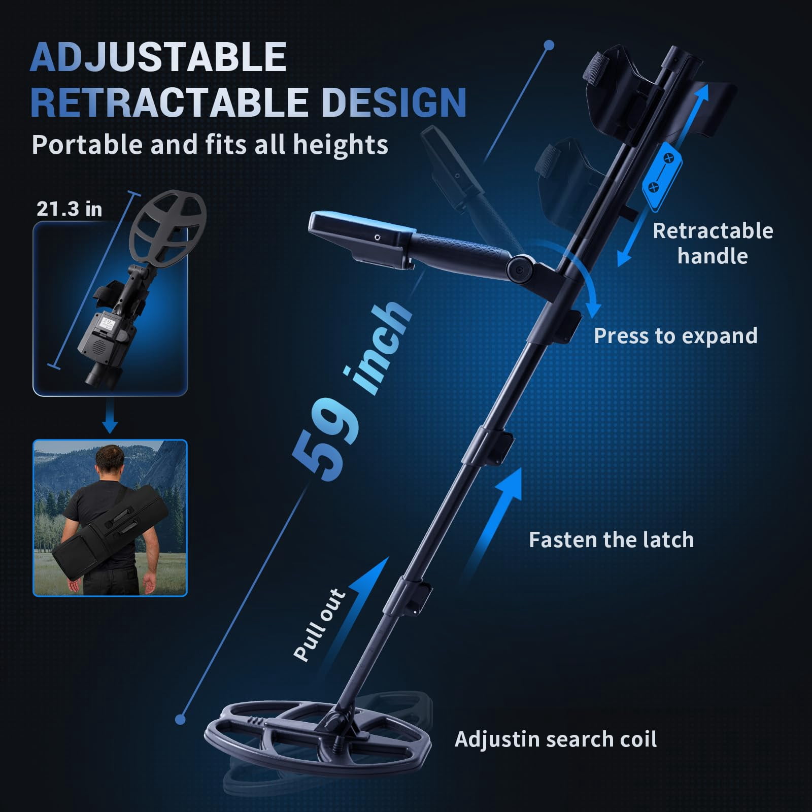 NOVORIK Metal Detector for Adults with 10" Waterproof Coil, LCD Display, Gold Detector with Pinpointer, No Assembly, for Beach & Underwater Use