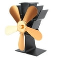 thumbnail image 5 of Ventilador de estufa de leña alimentado por calor de 5 aspas, ventilador para hogar de funcionamiento silencioso con tablero de aislamiento térmico, termómetro Vertical estilo I dorado, 5 of 5