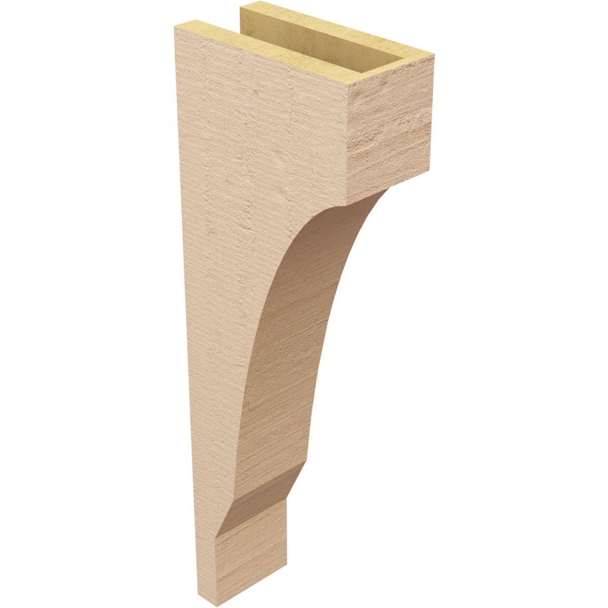 4"W x 8"D x 24"H Thin Moab Rough Cedar Woodgrain TimberThane Corbel, Primed Tan