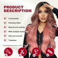 thumbnail image 5 of DOPI Pink Wig Pink Wigs for Women Short Natural Lace Hair Long Curly Wavy Synthetic Wig Pink Natural Full Wigs for, 5 of 8