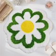 thumbnail image 1 of Alfombra de baño con forma de flor, alfombra de baño con flores súper suave y absorbente, alfombra de baño lavable a máquina, regalo para ducha, dormitorio, sala de estar (color: Verde), 1 of 5
