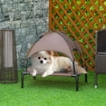 thumbnail image 2 of PawHut Lit pour Animaux Surélevé et Rafraîchissant avec Auvent pour Petits Chiens, Café, 2 of 10