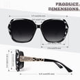 thumbnail image 6 of Sunier Polarized Square Oversized Trendy Fashion Black Sunglasses for Women with Sparkly Rhinestone, 6 of 7