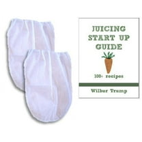 2 Fine Mesh Nut Milk Jelly Strainer Bags (1 Gal) XL Extra Large Juicing and Sprouting eBook "Juicing Start Up Guide"
