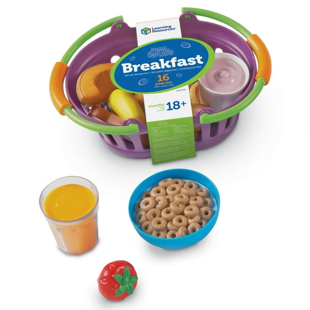 Learning Resources New Sprouts Breakfast Foods Basket, Pretend Play