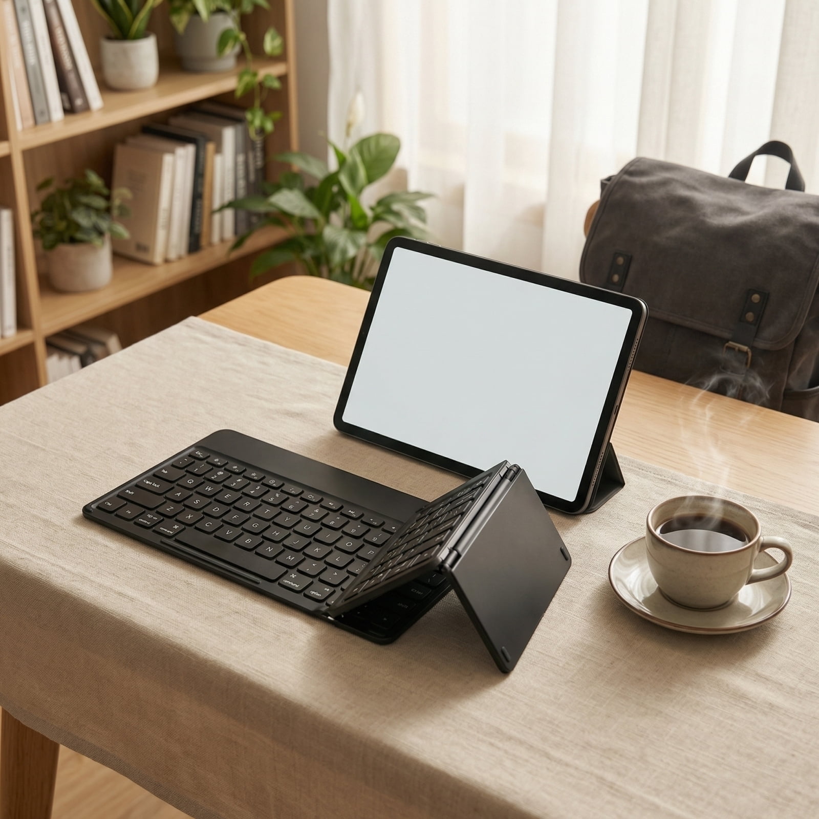 Foldable Wireless Bluetooth Keyboard, Compact Portable Mini Small Keyboard for Tablets Smartphones Laptops, Lightweight Travel Tablet Keyboards for iPad Mac Android Windows.