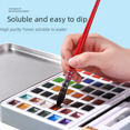 thumbnail image 5 of Juego de caja de hierro para pintura de acuarela de 36 colores y 48 colores, color perlado, para decoración de uñas, acuarela sólida, para principiantes, 5 of 5