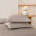 thumbnail image 2 of 3 PCS Solid Color Ultrasonic Lightweight Quilt Bedspread Set, Breathable Bed Cover, Modern All Season Bedding, 2 of 7
