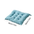 thumbnail image 3 of Thick Striped Corduroy Square Seat Cushion with Fixed Ties 38x38cm Office Dining Window Futon Chair Pad,Blue, 3 of 6