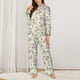 thumbnail image 2 of Fotbe Cute Cow Conjunto de Pijama de Manga Larga para Mujer con Estampado, Ropa de Dormir de 2 Piezas, Conjunto de Casa Suave y Cómodo con Bolsillos-Small, 2 of 7