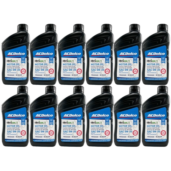 ACDelco 5W30 Full Synthetic Dexos1 GEN 3 Motor Oil Case of 12 Quarts