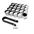 thumbnail image 1 of serony 20 Pcs Embouts de Roue de Voiture Couvercle de Moyeu Auto Vis Design Filetage Anti-Poussière Boulons Jantes Décoration Extérieure Haute Fixation avec Clip 21mm Argent, 1 of 4