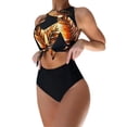 thumbnail image 1 of Gibobby Trajes de Baño para Mujer Estampado de cintura El traje de baño Ropa de playa Traje de baño Push Mujer Bikinis Bikini Hojas Trajes de baño altos (Naranja,M), 1 of 4