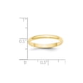 thumbnail image 3 of Auriga 10k Yellow Gold 2.5mm Lightweight Half Round Wedding Band for Women Size- 6, 3 of 5