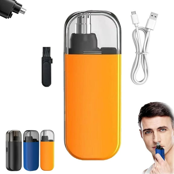Materiatl Portable Nose Hair Trimmer, Rufenpurify Portable Nose Hair Trimmer For Men, Noses Hair Trimmers For Men Waterproof, Rechargeable, Painless Trimming, Detachable Head, Dual Edge Blade