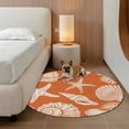 thumbnail image 3 of Summer Marine Life Washable Round Area Rug 3.3 ft, Graffiti Corals Shell Conch Sea Starfish Orange, Soft Non Slip Rugs Stain Repellent Indoor Felt Carpet for Living Dining Room Bedroom Home Office, 3 of 9