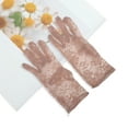 thumbnail image 5 of Unique Bargains 1 Pair Sunblock Mittens Floral Lace Sun Block Driving Gloves for Women Pink, 5 of 5
