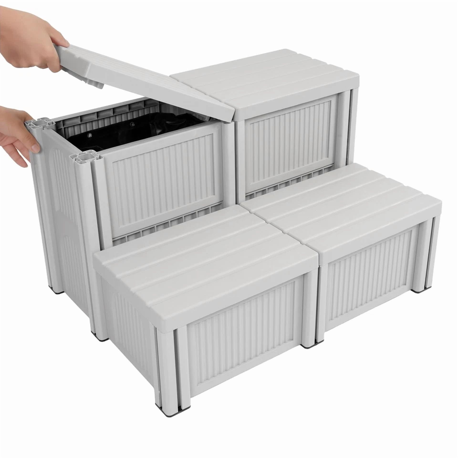 Kojem Spa Hot Tub Step, 2-Step Stool With Storage, Non-Slip Multi Purpose Stairs