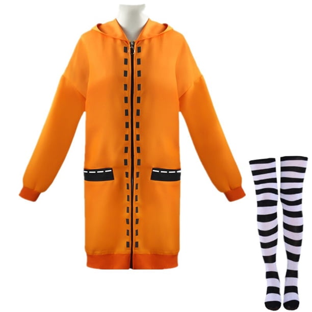 Disfraz de Anime Kakegurui Yomotsuki Runa, Sudadera con capucha amarilla, abrigo, chaqueta, uniforme escolar informal, ropa de Carnaval de Halloween