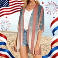 thumbnail image 5 of JULMCOMO American Flag Lightweight Cardigans for Women Red White Blue Half Sleeve Patriotic Kimono Cover Ups Summer Tops Royal Blue L, 5 of 6